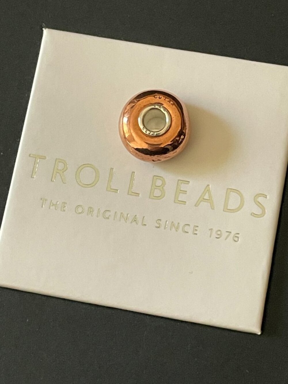 TROLLBEADS Copper Bead with Sterling Silver Core Insert NEW